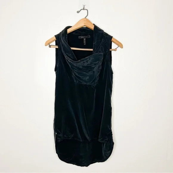 BCBGMaxazria Womens Dark Grey High Low Hem Sleeveless Silk Tunic Top XS - Picture 2 of 7